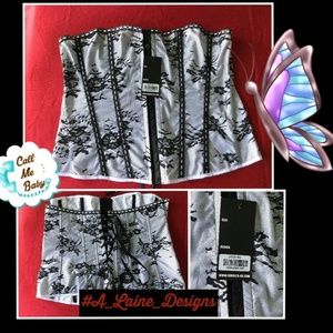 PRICE SLASHED! NWT Black & White Underbust Corset